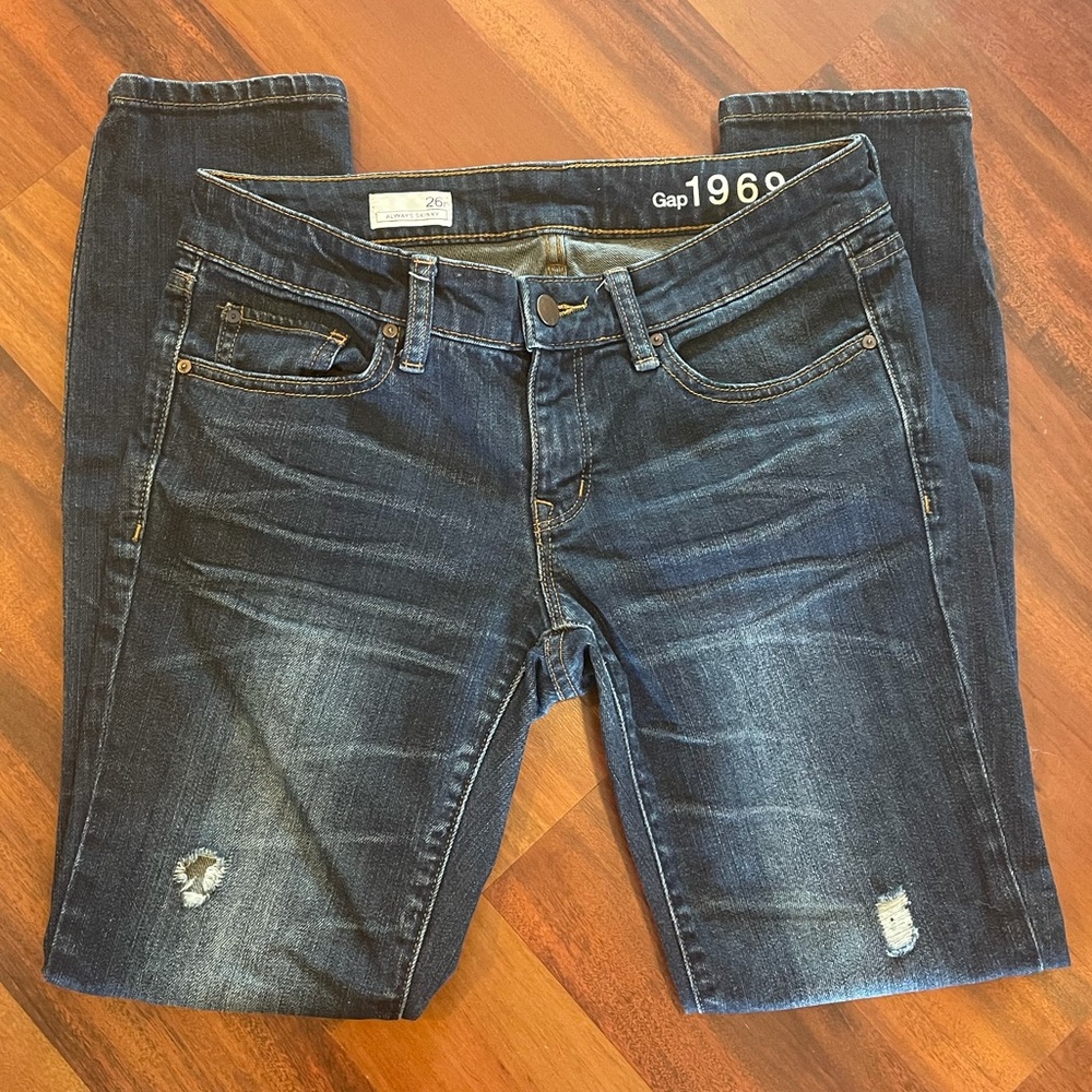 GAP 1969 Always Skinny Distressed Jeans